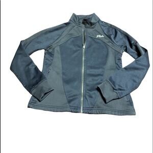 Fila Athletic Jacket Charcoal Gray workout Jacket Womens Size Medium